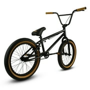 Elite BMX Bicycle 20” Freestyle Bike - Stealth Black Gum Ideal for Ages 7 to 18 Years