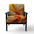thumbnail image 4 of Designart "Warm Fractal Design in Orange VII" Orange Fractal Upholstered Accent Chair - Modern Arm Chair For Bedroom, 4 of 5