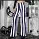 thumbnail image 2 of Pantalones Casuales de Mujer Pantalones Acampanados de Cintura Alta Estampados A Rayas de Moda Odeerbi  ODB-6, 2 of 9