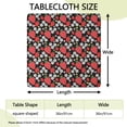 thumbnail image 2 of Red Strawberry Plants Flower Black Pattern Square Fitted Tablecloth with Elastic Edge,Square Table Cover,Washable Elastic Table Cover for Home Kitchen Party Decor 36"x36", 2 of 6