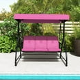 thumbnail image 4 of Costway 3-Seat Outdoor Converting Patio Swing Glider Adjustable Canopy Porch Swing Wine, 4 of 10