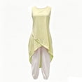 thumbnail image 4 of Guluxicc 2 Piece Womens Outfit Sets Crew Neck Asymmetric Hem Tank Top Elastic Cuff Harem Pants Outfits for Casual, 4 of 5
