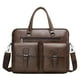 thumbnail image 4 of Bolso de hombro cruzado de cuero texturizado | Bolso de mano ligero y espacioso con correa ajustable | PU de compartimentos múltiples Negro marrón caqui 15x10.6x2.4 pulgadas | Bolsa diaria de, 4 of 5