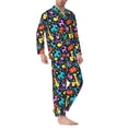 thumbnail image 2 of Salouo Colorful Air Balloons1 Print Button-Front Long Sleeve Pajama Set for Men, Soft 2Pjs Men's Long Sleeve Sleepwear-Medium, 2 of 7