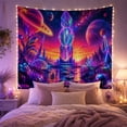 thumbnail image 2 of Glowing Monolith in Cosmic Water Landscape Dreamy Psychedelic for Sci Fi Fans Celestial Home Decor Halloween Gift Tapestry Wall Hanging for Bedroom and Living Room, 2 of 7