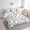 thumbnail image 2 of Castle Fairy Football Print Twin Bedding 7-Piece, Sport Theme Bedding Comforter Set, White Black, 2 of 7