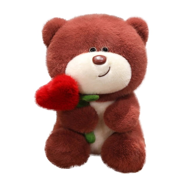 Heartfelt Valentine's Day : Soft Bear & Rose Flower Combo For Expressing ! ,23 Cm