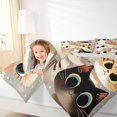 thumbnail image 4 of Feelyou Funny Cartoon Cat Full Size Comforter Sets, Kawaii Kitten Lover Bedding Comforter Set, Teens Kids Boys Girls Reversible Bedding Sets, Ultra Soft Bedroom Decor, 3-Piece, 4 of 8