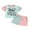 Sky Blue, variant on Toddler Baby Girl Summer Clothes Set 6 12 18 24 Months 2T 3T 4T Letter Print Short Sleeve Round Neck T-Shirt with Contrast Color Shorts Outfits