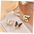 thumbnail image 5 of Toyvian Woman Cufflinks Butterfly Rhinestone Shirt Collar Decoration 1 Pair, 5 of 6