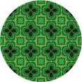thumbnail image 1 of Ahgly Company Machine Washable Indoor Round Transitional Deep Emerald Green Area Rugs, 4' Round, 1 of 7