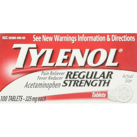 Reg Strngth 100'S Size 100ct 325 Mg Regular Strength Pain Reliever, (243131) By Tylenol Ship from