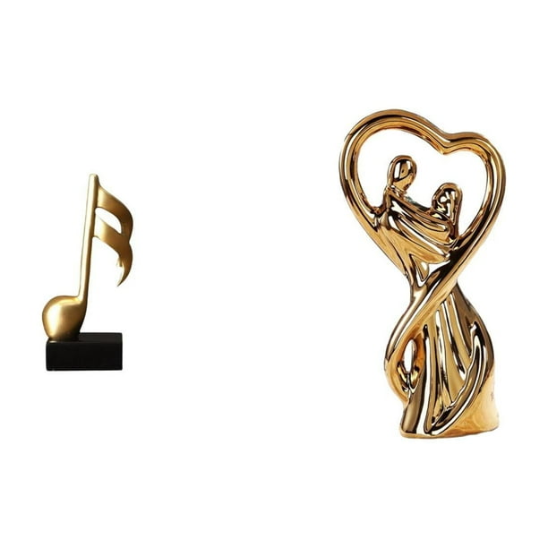 Figura de escritorio,Escultura de notas musicales para escritorio,oficina o decoración del hogar,Estatua de pareja,Figura de pareja,arte moderno,artesanía,regalo de boda,Escultura de estatua