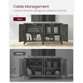 thumbnail image 2 of Buffet Storage Cabinet - Farmhouse Style, 15.7" D x 59" W x 31.5" H Adjustable Shelves, Cable Management, Anti-Tip Kit, Charcoal Gray, 2 of 9