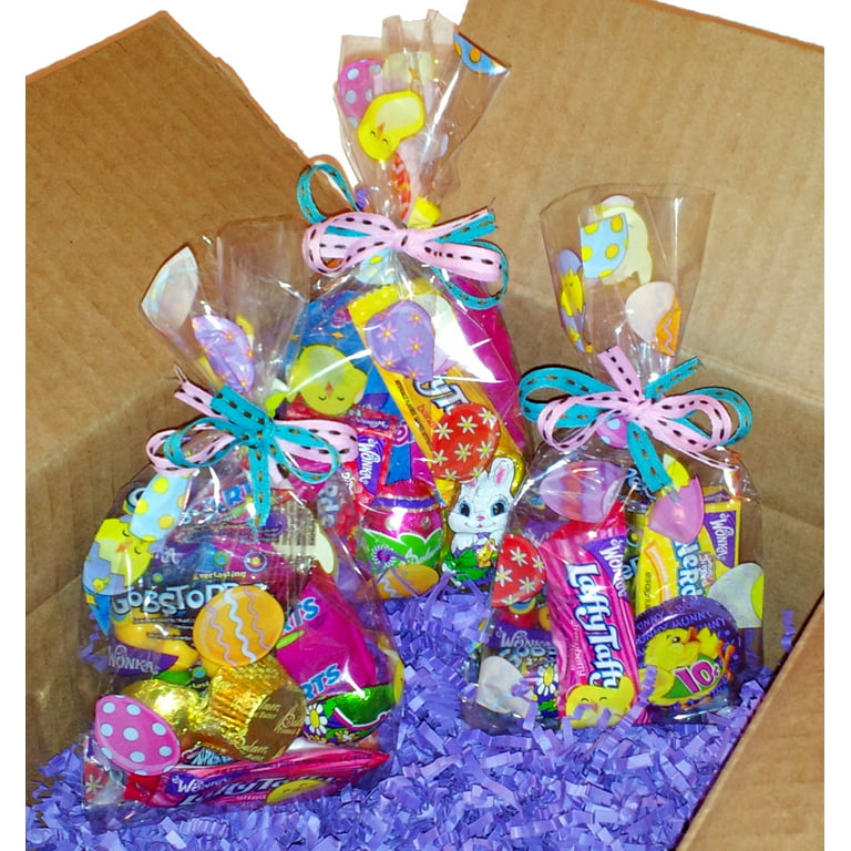 12 Easter Goodie Bags Treat Filled, Chocolate & Brand Candy, Gift Idea for  Kids