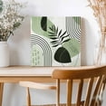 thumbnail image 2 of Framed Canvas Wall Art for Living Room Boho Abstract Mid Century Wall Decor, Sage Green Modern Geometric Leaf Aesthetic Paintings for Bedroom Office Kitchen, Ready to Hang Wall Pictures 8x8 Inch, 2 of 9