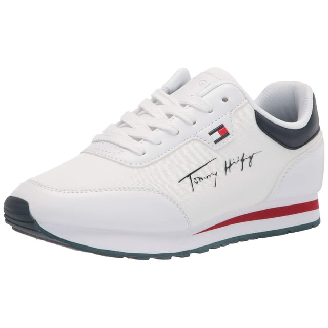 Zapatilla Tommy Hilfiger para mujer, color blanco 118 con cordones