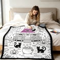 thumbnail image 4 of 120x80cm Halloween DIY Coloring Throw Blanket For Adults Washable Bed Cover With 50ml Marker Pens Black Tone, 4 of 6