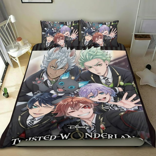 Wonderland Retorcido Conjunto de sábanas temático, trío de piezas, cómodo y amigable con la piel, diseño único, regalo de decoración para el hogar para familiares, amigos y fans,135cm *200cm