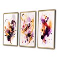 thumbnail image 3 of Designart "Ethereal Reflections in Orange and Purple II" Abstract Shapes Framed Wall Art Set Of 3 - Orange Shapes Frame Canvas Set For Living Room Decor, 3 of 7