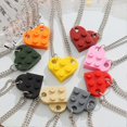 thumbnail image 4 of 2pcs Men Women Matching Necklaces Detachable Attractive Jigsaw Heart Shape Pendant Chokers Necklaces For Couple--Black-Product code 58407 Green, 4 of 5