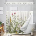 thumbnail image 2 of Small Stall Wildflower Farmhouse Half Shower Curtain  Inch Narrow Single Botanical Flower Floral Herbs Bathroom Windows Balconies Fabric Polyester Waterproof 12 Plastic Hooks, 2 of 7