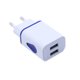 thumbnail image 1 of Cargador universal de viaje para el hogar con enchufe en forma de gota de agua, luz LED, doble puerto USB, adaptador de pared para teléfonos inteligentes con enchufe europeo (azul), 1 of 7