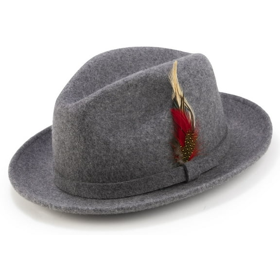 Montique Grey Small Felt Band 2 Вј Brim Wool Felt Dress Hat H-62