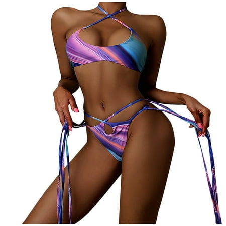 

Womens Swimsuit Hollow Tassel Two-Piece Split Bathing Suit High Waist Athletic Swimwear Women Swimsuit Tops with A Bra