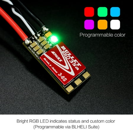 Custom Competition Bullets - 4PCS EMAX DSHOT Bullet Series 35A PRO 3-6S BLHELI_S ESC w/ RGB LED Programmable for FPV Racing Drone Competition
