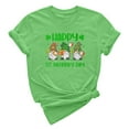 thumbnail image 2 of LSLJS Col Rond Saint Patrick's Imprimé à Quatre Feuilles Manches Courtes Décontracté Ample Haut Manches Courtes Col Rond/chemise, Cadeaux pour Femmes, 2 of 4