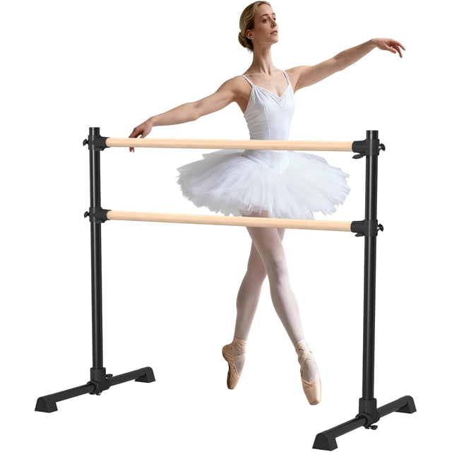 Barre de Ballet de 4 Pieds, Barre de Ballet Autoportante Robuste, Barre de Danse à Hauteur Réglable, Support de Barre de Danse Robuste pour Entraînements, Étirements, Tractions pour Entraînement à Domicile et Gym