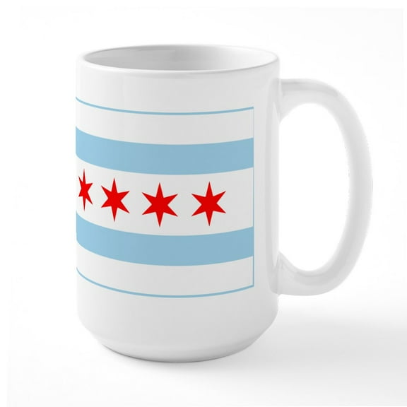 CafePress - City Of Chicago Flag - 15 oz Ceramic Large White Novelty Mug