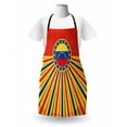 thumbnail image 3 of Venezuela Apron, Vintage Old Design Poster Flag Layout in Vibrant Tones, Unisex Kitchen Bib with Adjustable Neck for Cooking Gardening, Adult Size, Vermilion Dark Lavender, by Ambesonne, 3 of 4