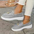 thumbnail image 4 of XUNKUSGA Loafers for Women Fashion Summer Stroll Lightweight Womens Shoes Comfortable Slip On Casual Comfy Women Loafers Trendy Soft Sole Flats Walking Shoes Women 5.5-9.5 Gray, 4 of 9