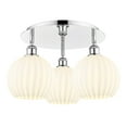 thumbnail image 5 of Innovations Lighting - White Venetian - 3 Light Flush Mount In Modern Style-11, 5 of 7