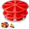 thumbnail image 1 of moldes de silicona para pasteles, molde triangular de 8 cavidades para pizza, diámetro interno de 4 pulgadas, molde para pasteles para brownies, muffins, pastel de queso, pan de maíz, formas para, 1 of 7