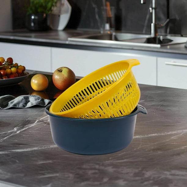 Colador Para Fregadero Con Base Desmontable - Cesta Colgante Para Residuos, Color Amarillo