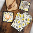 thumbnail image 5 of Yellow and Gray Leaves Modern Art Kitchen Oven Mitt and Pot Holder Sets 4 Pcs for Baking, Cooking and Grilling, Heat Resistant Up To 392 °F, 5 of 7