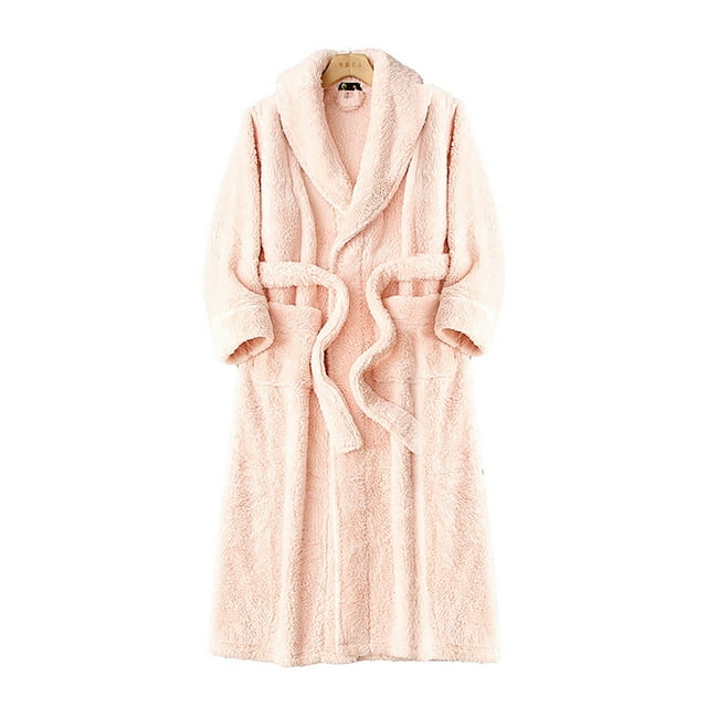 Winter Robe for Men Soft Double Layer Long Bathrobe with Cozy Comfort for Home Everyday Casual Wear and Relaxed Fit