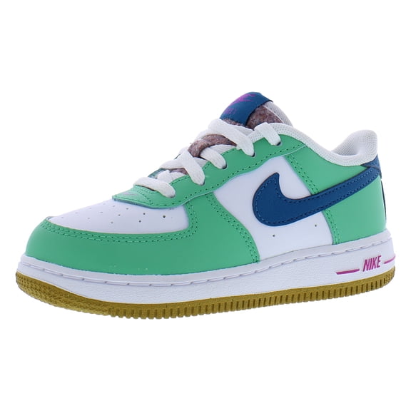 Nike Force 1 LV8 BT Infant/Toddler Shoes Size 10, Color: White/Green Abyss/Spring Green