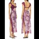 thumbnail image 3 of Vestidos Largos de Verano Y2K con Encaje, Retazos, , Estampado Floral, Escote Corazón, Espalda Descubierta y Abertura para Mujer Oscuro S, 3 of 7