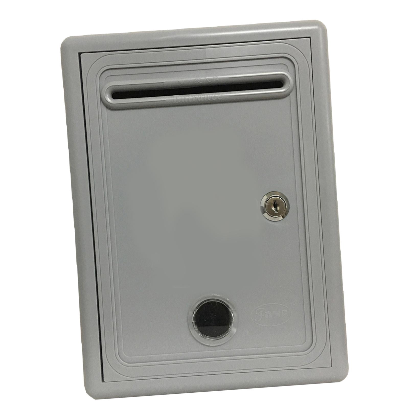 Baoblaze Mailbox Locking Ballot Box Wall Mounted with Window Complaint Box Gray