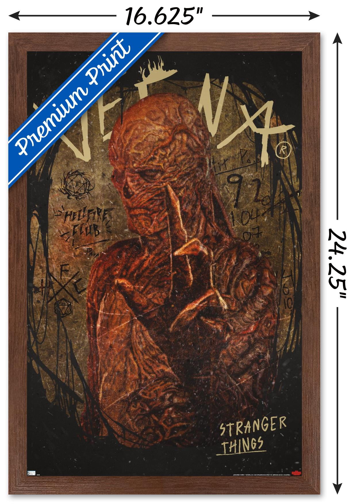Netflix Stranger Things: Season 4 - Vecna Wall Poster, 14.725" x 22.375" Framed