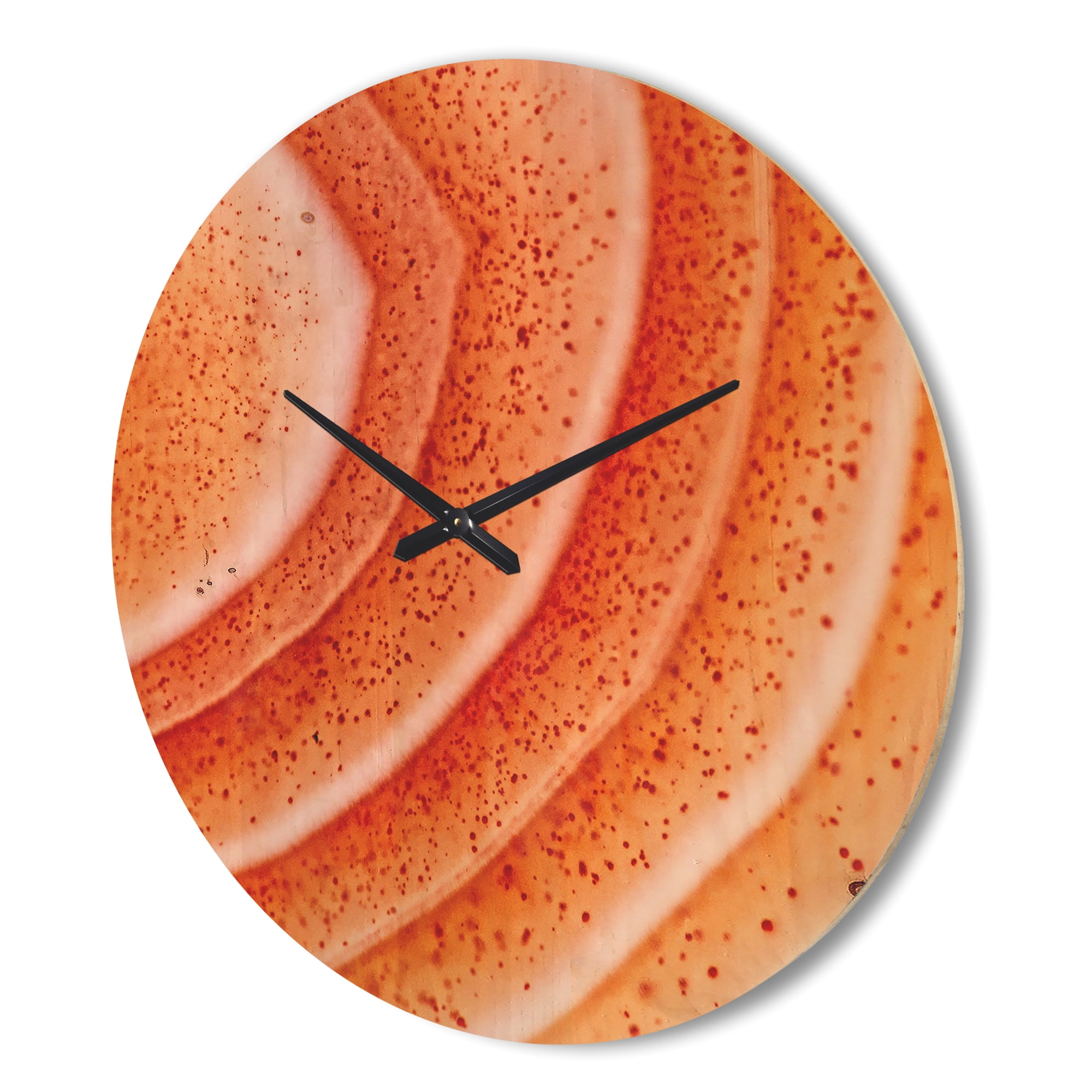 Designart 'Kazakhstan Red Macro Agate ' Modern Wood Wall Clock
