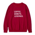 thumbnail image 1 of Mother-Daughter Sweater, Red Wine Letter Print Ribbed Closing Parent-child Autumn Clothing, 1 of 5