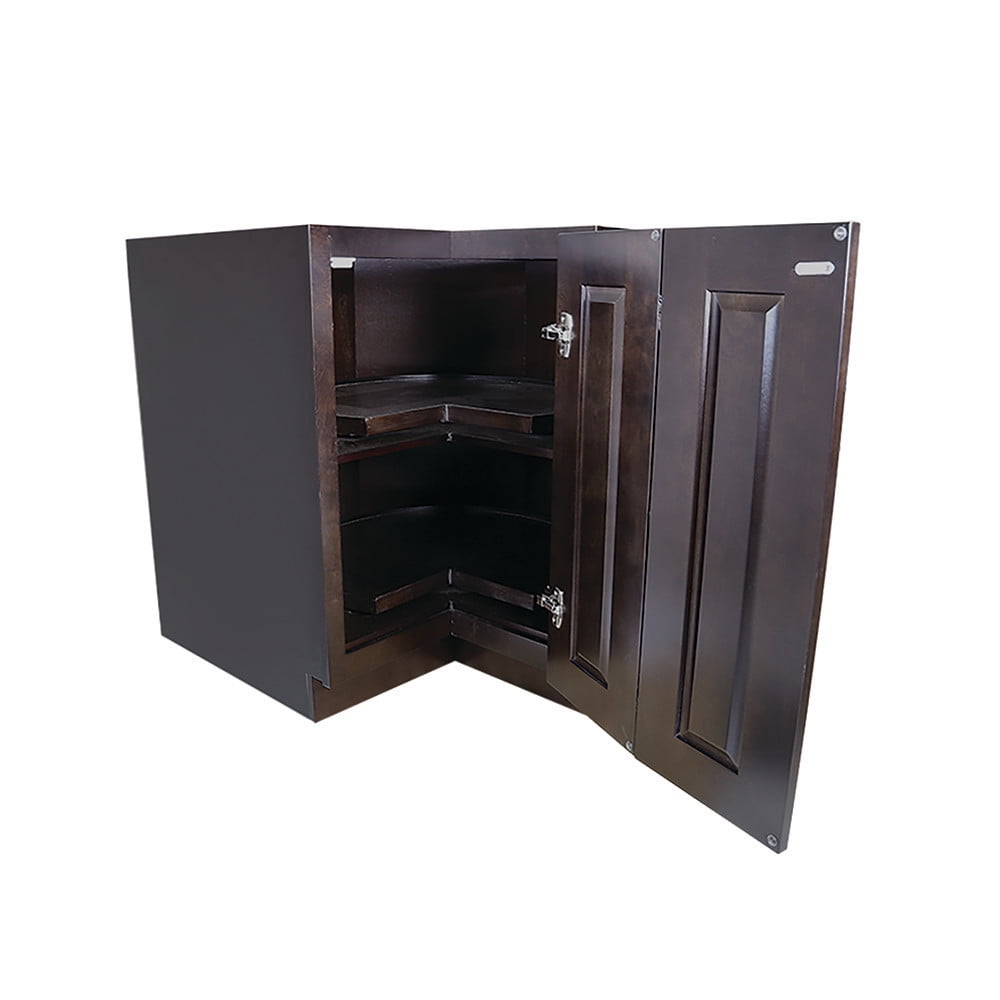 Design House Brookings 36" x 34.5" Solid Wood Ready to Assemble Lazy Susan Kitchen Cabinet, Espresso