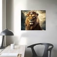 thumbnail image 3 of Nawypu  Set Lion and Lioness Canvas Wall Art Brown Lion with Gold Crown King Animal Picture Artwork for Bedroom Home Decor Stretched and Framed Ready to Hang Each Size, 3 of 4