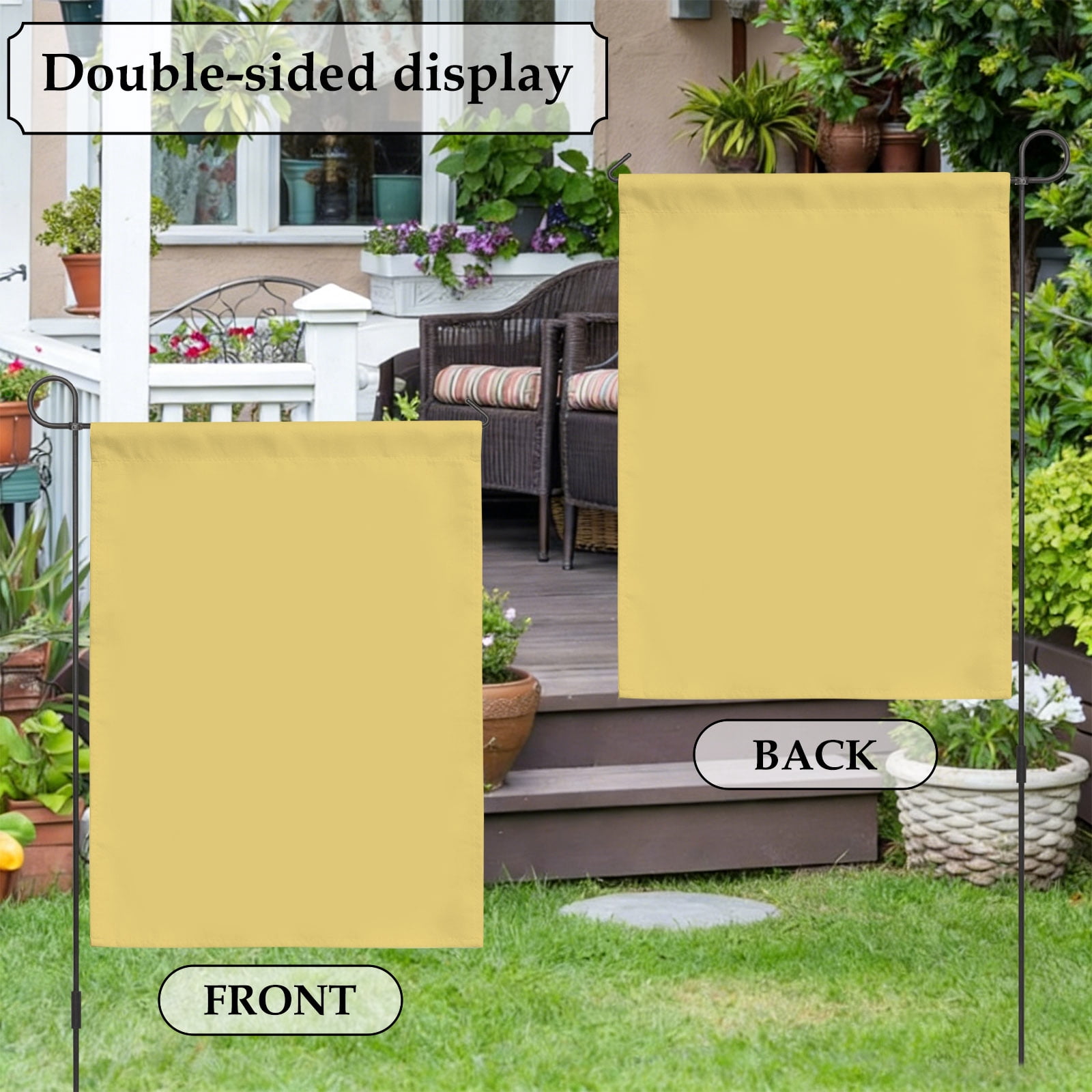 Yellow House Flag 28 x 40 Inches, Modern Solid Color Weather Proof Outdoor Patio Flags Double Sided Small House Decoration for Yard Lawn Outside Home