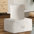 thumbnail image 1 of Organizador de almacenamiento de edredones en lienzo, bolsa de almacenamiento cmoda, organizador de ropa suter con cremallera, manijas porttiles de cuatro, porttil, resistente, para, 1 of 6